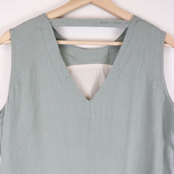 Nau Hera Dress II Mint Blue 100% Hemp Maxi Sundress Side Slit Pockets Medium - Picture 6 of 10